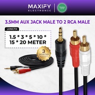 Panamax 1.5 ¬ 20 METER 3.5MM AUX Male to 2 RCA Male Cable For Speaker TV Amplifiers = TAV-2376G