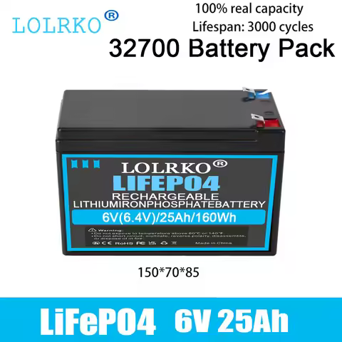 6V 8Ah LiFePO4 Battery With BMS Rechargeable Lithium Iron Phosphate Battery 6V 20Ah For Emergency Li