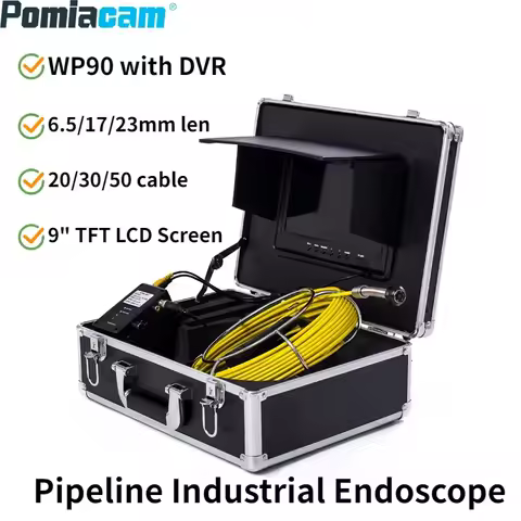 WP90 Sewer Pipeline Industrial Endoscope 20M/30M/50M 9" TFT LCD 20/30/50m Cable Pipe Inspection Vide