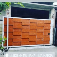 Pagar Rumah motif kayu minimalis