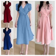 Dress Simple Casual/ Dress Davia/ Korean Dress Terbaru/ Midi Dress