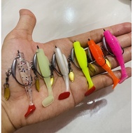 Soft Lure 6cm mini Blade kenzi hook unit || Toman COCK casting BAIT