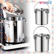 [Wunit] Airtight Stainless Steel Cooking Pot Sealed Bucket with Lid Cover for Home Canning Pasta and