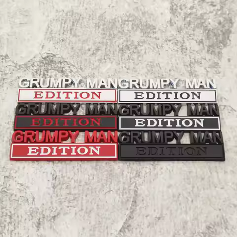 High-quality Car Modification Metal 3D Stereoscopic Car Stickers GRUMPY MAN EDITION Body Decoration 