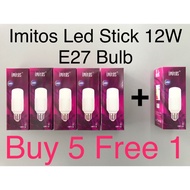 Imitos LED Stick Bulb 12W E27 - ( BUY 5 FREE 1 )
