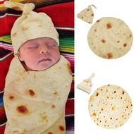 Mexican Taco Newborn Baby Blanket Wrap Bread Cute Design Hat