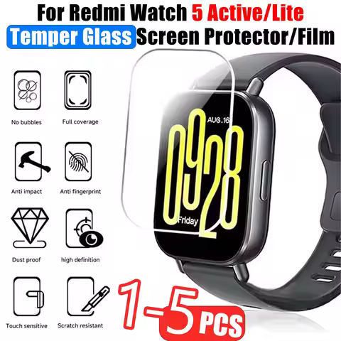 Anti Scratch Screen Protector For Redmi Watch 5 Active Tempered Glass Protective Film For Xiaomi Red