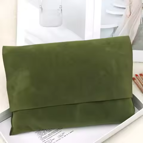 Reusable Luxury Suede Envelope Wallet Packaging Dust Bag For Handbag Custom Logo Flap Velvet Pouches