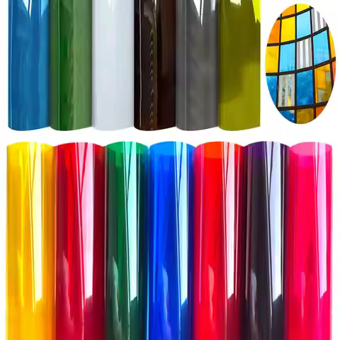 15in x 47in Multiple Colour Window Film Solar Tint Glass Door Home Glass Decor SelfAdhesive Transpar