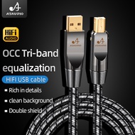 HiFi Type A to Type B USB Cable for Amplifier DAC Hi-end 7N OCC USB A-B A-C B-C C-C Jack Connector A