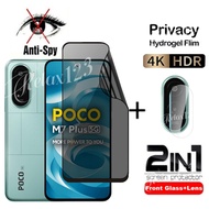 2in1 For Poco M7 Plus 5G 2025 Anti-Privacy Hydrogel Films and Camera Flim For Xiaomi Poco M7 4G Poco