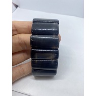 D3783 Natural Raw Ore Black Chalcedony Hand Row Brand Bracelet Size About Width 29.9mm Weight 67.7g