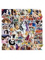 50PCS Pegatinas decorativas de fundas de teléfono impermeables de la película de Anime ONE PIECE STAMPEDE