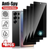 4pcs Privacy Anti-Peeping Tempered Glass Screen Protector For Samsung Galaxy S Series, Supports 0.2s