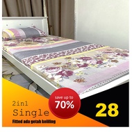 Cadar Asrama Bujang Single set dengan satu sarung bantal harga kilang kualiti tebal 480tc, fitted be