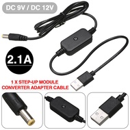 DC-DC Converter Cable USB 5V to 9V/12V DC Jack 5.5*2.1mm Step-up Power Module