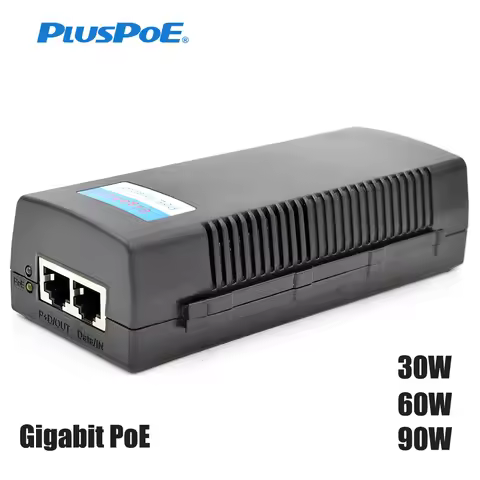 Gigabit PoE 30W 60W 90W GbE Injector Power supply Midspan IEEE 802.3bt/at /af 10/100/1000Mbps RJ45 4