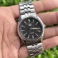 Jam tangan seiko 5 automatic japan dial military black hitam jadul kuno antik vintage fashion