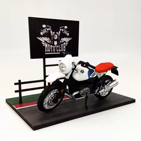 Bburago 1:18 Bmw R Ninet Urban Gs Simulation alloy motorcycle model with Scene Base Background Motor