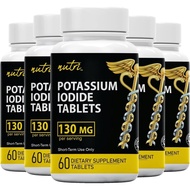 Nature's Fusions Potassium Iodide Tablets, Pack of 5-130mg - 300 Tablets EXP 10/2032 - YODO Naciente