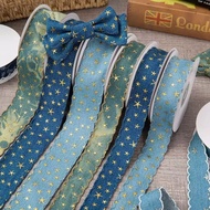 Straw Roll Star Denim Ribbon - Retro DIY Headband & Craft Material