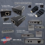 HDMI EXTENDER / ADAPTER USES CAT5E/6/6E CABLE / HDMI - HD130EX / HDMI60M / HD1100LK