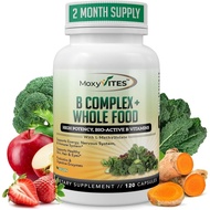 MoxyVites Vitamin B Complex - B Vitamins Whole Food Supplement, B12 Methylcobalamin, B1, B2, B3, B5,