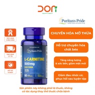 Viên Uống Hỗ Trợ Chuyển Hóa Mỡ Thừa Tăng Cường Năng Lượng Puritans Pride L-Carnitine 500mg
