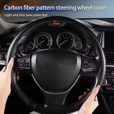 Car Leather/Carbon Fiber Pattern U-shaped Steering Wheel Cover For Daihatsu Terios Sirion Mira Mater