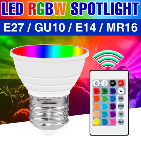 Lampara Led RGB Lamp GU10 Spotlight 220V Smart Light Bulb E27 Color Light E14 Magic Bulb GU5.3 Dimma