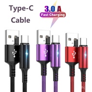 🧼CM 1.2M 2M USB Type C Cable for Samsung S10 S9 3A Fast USB Charging Type-C Charger Data Cable for Redmi note 8 pro USB-