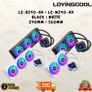 LovingCool LC-B240-AK / LC-W240-AK 240MM Liquid Cooler AIO Temperature Display (BLACK | WHITE)
