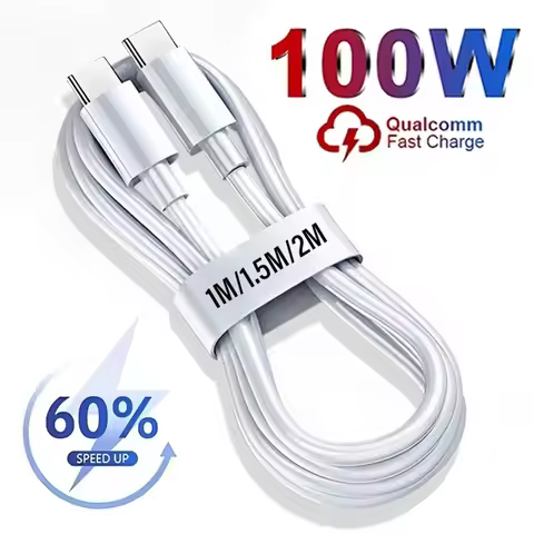 100W Dual Type C Fast Charging Cable 1M/1.5M/2M Quick Charging Data Line for Samsung Xiaomi Huawei I