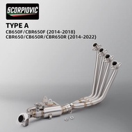 motorcycle full exhaust system modification CBR650R CB650F CB650R CBR650F dual valve exhaust pipe co