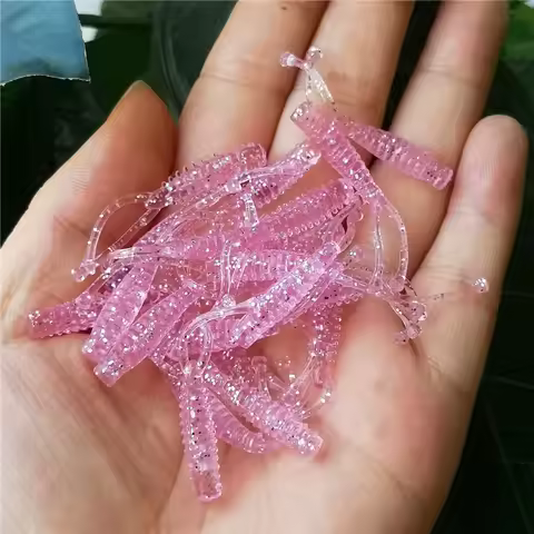 Ajing Soft Fishing Lure 20pcs 0.26g 4cm Silicone Bass Rockfish Swimbait Jigging Plastic Baits Worm