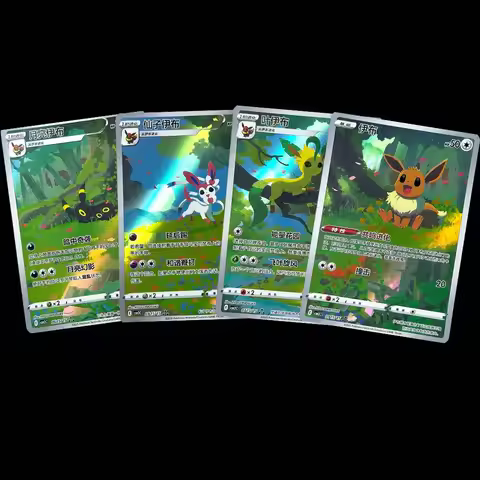 Chinese Pokemon PTCG Holographic Proxy Game Card Eevee Leafeon Sylveon Umbreon Jewel Pack Vol 2 Trad