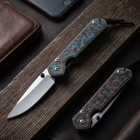 Chris Reeve Steel+CF Handle 8Cr13MoV Pocket Folding Knife Outdoor Camping Hiking Knives Portablet Me