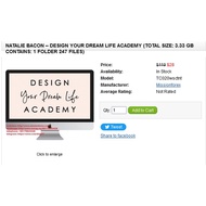 Natalie Bacon – Design Your Dream Life Academy (Total size: 3.33 GB Contains: 1 folder 247 files)