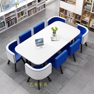 8 Seater Space Saving Long Dining Table Set Living Room Furniture / Meja Makan Murah Fesyen Jimat Ruang