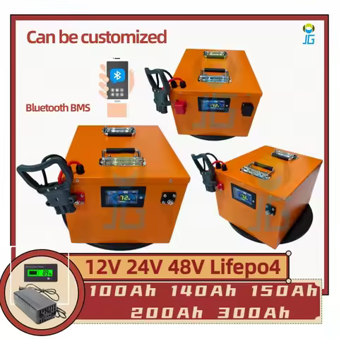 AA LiFePO4 24V 300Ah 200Ah 100Ah 150Ah 12V 48V Battery Bluetooth Grade A 6000+Cycle For Solar RV Gol