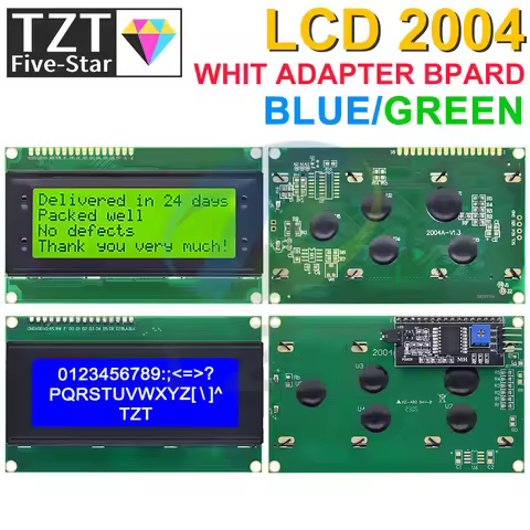 LCD2004+I2C 2004 20x4 2004A Blue/Green screen HD44780 Character LCD /w IIC/I2C Serial Interface Adap