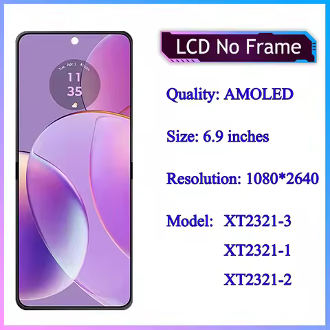 6.9" AMOLED For Motorola Razr 40 Ultra LCD Foldable Display Touch Screen Digitizer Assembly For Moto