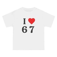 Cotton Androgynous Styl I Love 67 Year Old 67th Birthday Party Anniversary Retro 80s T-Shirt Top Bir