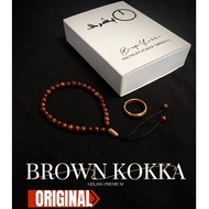 PREMIUM Brown Kokka !! 100% Original Kokka 33 Round Prayer Beads Bracelet Tasbih Bracelet 33 Tasbih 
