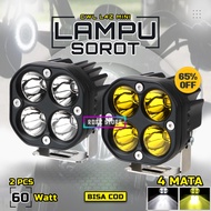 Lampu 2 PCS Tembak Sorot LED Cree 4 Titik Mata L4Z 60 Watt Bahan Aluminium Original Super Terang Jar