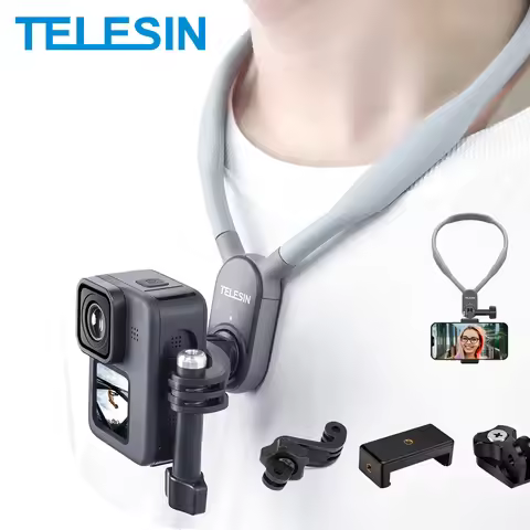 TELESIN Neck Hold Mount for GoPro Hero 13 12 11 10 9 8 7 6 5 Insta360 DJI Osmo Action Smartphone Mag