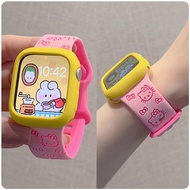 New 3D Imprint Silicone Strap Case For A-pple Watch Series10 Series9 87654321 SE,SE2, Ultra,Ultra2 i
