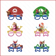 Ere1 12pcs/set Mario party paper glasses photo props funny props kids birthday decorations