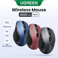 UGREEN Wireless Mouse, 6 Silent Buttons, 2.4G with USB Mini Receiver, 5 Level DPI Setting 4000DPI, A