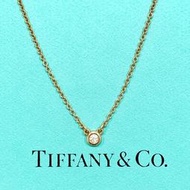 名牌真品🎁Tiffany 18K 玫瑰金 鎖骨鍊 鑽石項鍊~